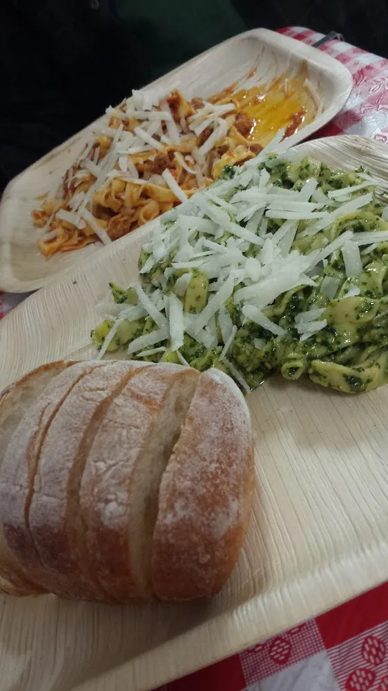 Fresh Handmade Pasta Fettuccine with Fresh Pesto Sauce